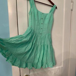 Lovely mint green/ aquamarine flare mini dress small